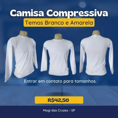 Camisa compressiva térmica, branco, tamanho G
