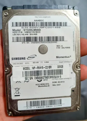 HD Seagate Momentus 320GB SATA 3
