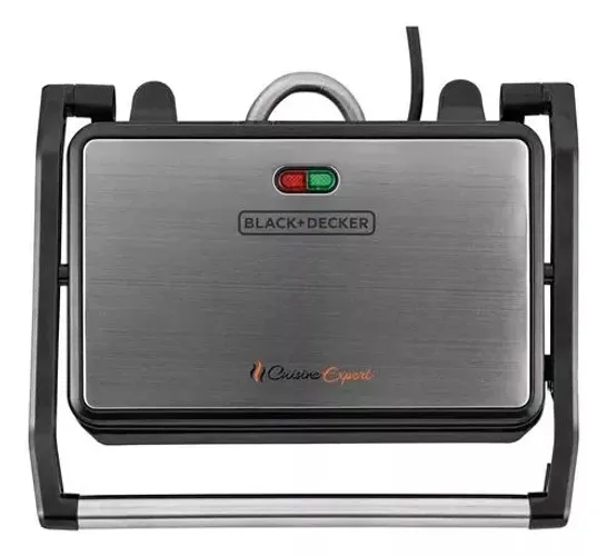 Grill Elétrico Panini Black Decker C/ Prensa G1200 Inox 800w 220v