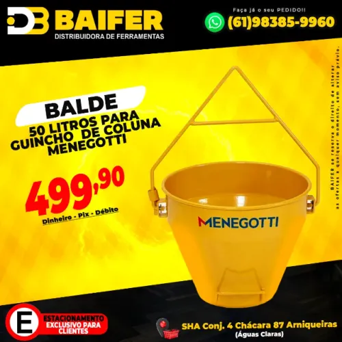 Balde 50 litros para Guincho de Coluna Menegotti
