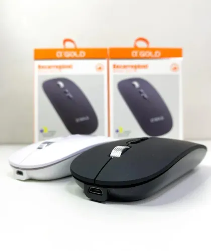 Mouse Sem Fio Gold MS-04, recarregável já com adaptador Bluetooth
