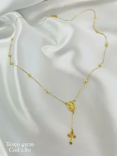 Nova Coleção Romana - Terço em Ouro 18k