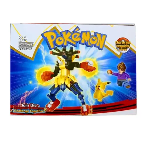 Bloco De Montar Pokémon 340 Pçs Brinquedo Tipo L&g0 Lucario