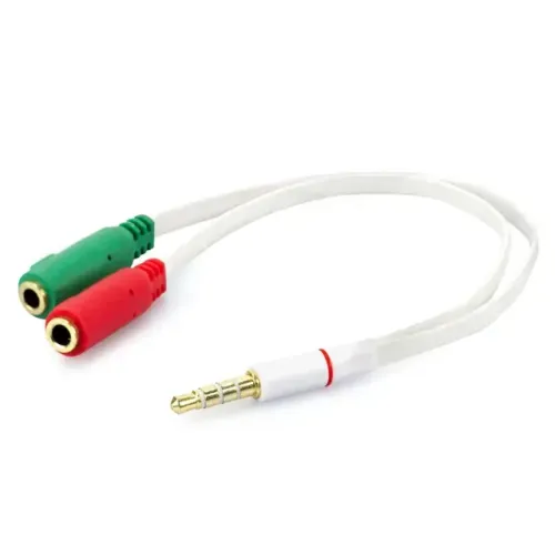 Cabo Headset para Fone, 2 P2 Fêmea para 1 P2 Macho