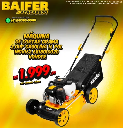 Maquina de Cortar Grama 2,0Hp Gasolina 16 Pol MGV162 6818016020 Vonder