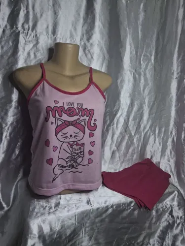 Conjunto pijama regata e short rosa