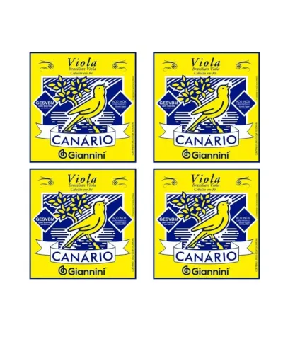 KIT COM 04 Encordoamento Para Viola Gesvbm Aço Com Bolinha Gianinni