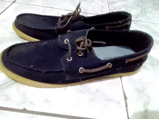 Sapato Dockside Azul Marinho Casual Marfinno Lojas Renner Sola Limpa Nunca Usado Tam 40