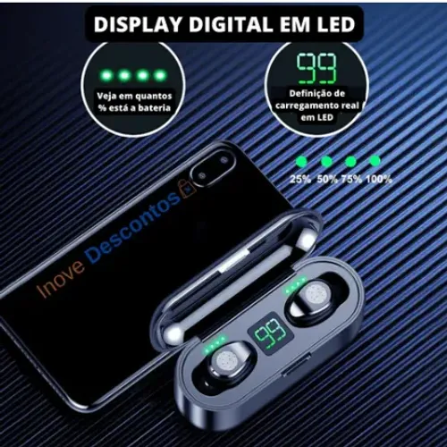 Fone de Ouvido Bluetooth TwS