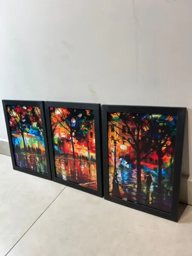 Quadro Decorativo Pintura Praça 30x40