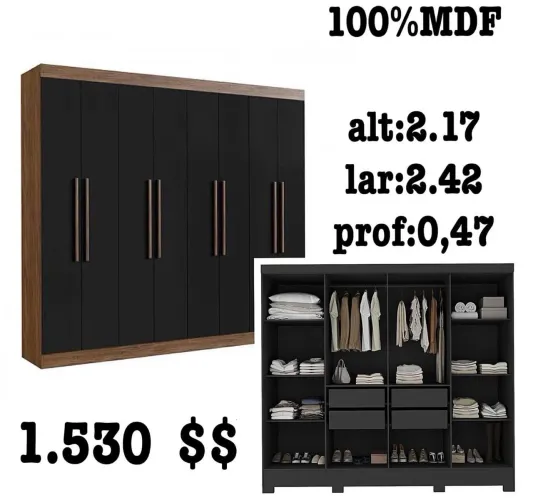 Guarda roupa Califórnia 100% MDF