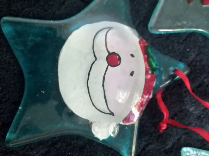 Enfeite de Natal Estrela de Vidro