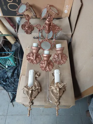 LUMINÁRIAS ARANDELAS CONJUNTO COM 8 PEÇAS EM BRONZE