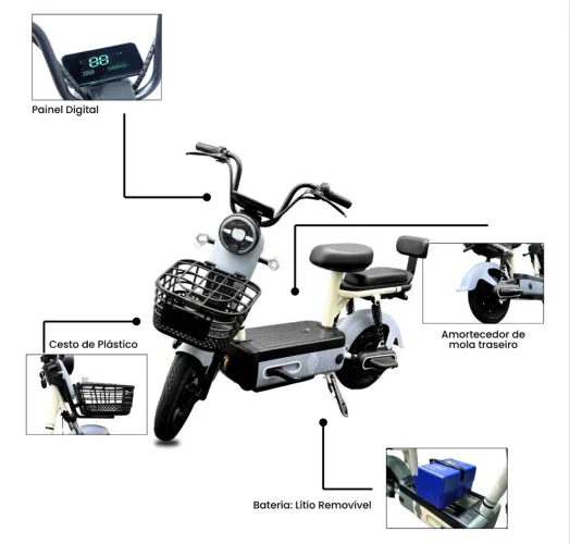 Moto elétrica de mil w 48 v 