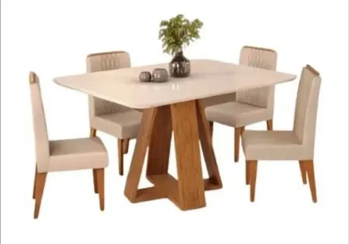 Mesa de jantar Apollo com 4 cadeiras 120x90