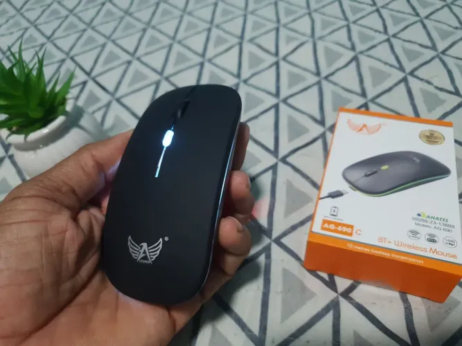 Mouse Sem Fio AG-690C - Conforto e Precisão, recarregável, silencioso e emborrachado