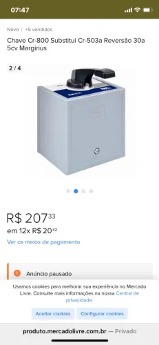 Chave Liga/Desliga/Liga CS-503A - Alavanca Preta