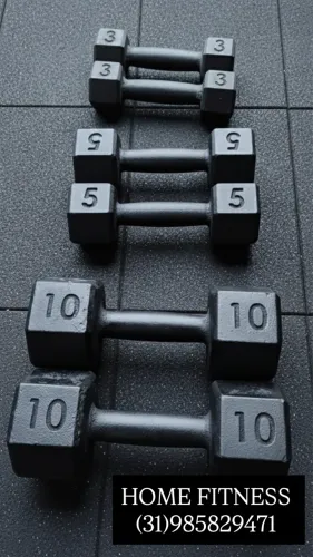 Kit de Halteres Sextavados: 3, 5 e 10 kg