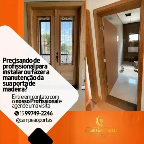 INSTALAÇÃO E MANUTENÇÃO DE PORTA DE MADEIRA!