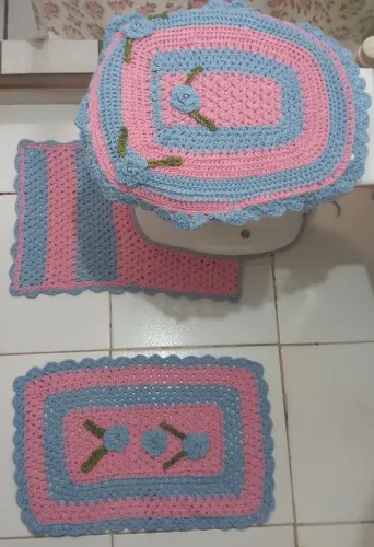 Jogo de banheiro em crochê 