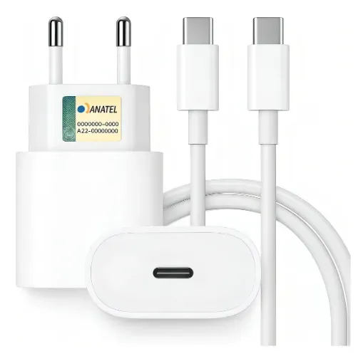 Kit Carregador e Cabo Usb-C Para Tipo-C 60W Para iPhone 15 16 e 17 Novo Na Caixa Lacrada