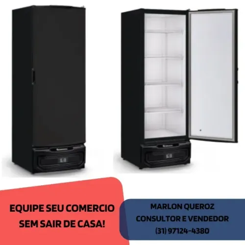 Freezer Vertical Gelopar Porta Cega Preto