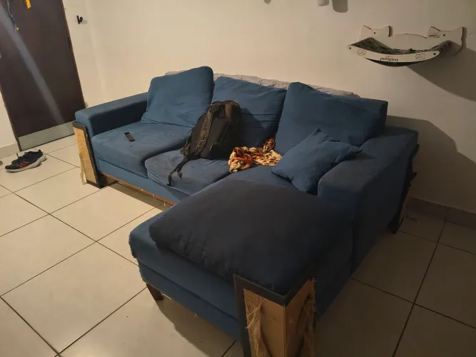 Sofá chaise usado doação