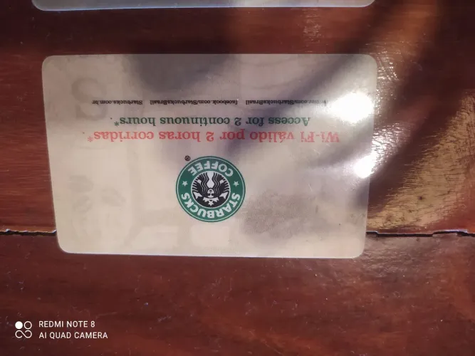 Raridade! 2 Cartões STARBUCKS para acesso a internet sem fio WI-FI