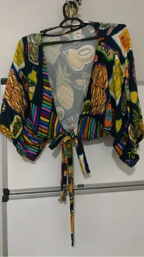 Blusa Amarração Tropical veste até 44