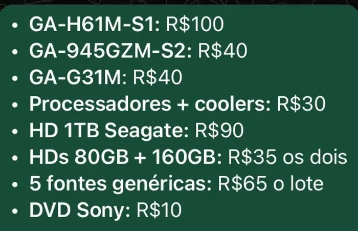 Peças de computador