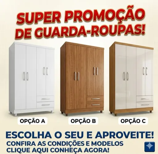 Promoção guarda roupas novos