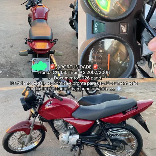 OPORTUNIDADE Honda CG 150 Tiran KS 2007/2008