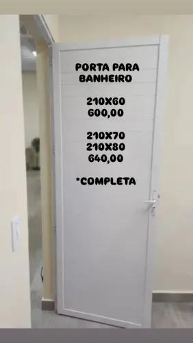PORTAS DE ALUMÍNIO BRANCO PARA BANHEIRO 
