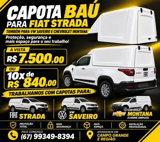 Capota de veículos- capota para Strada saveiro montana. CAPOTA DE FIBRA