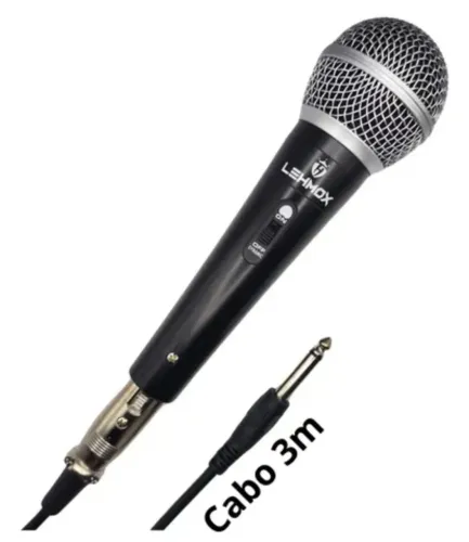 Microfone lehmox com fio 