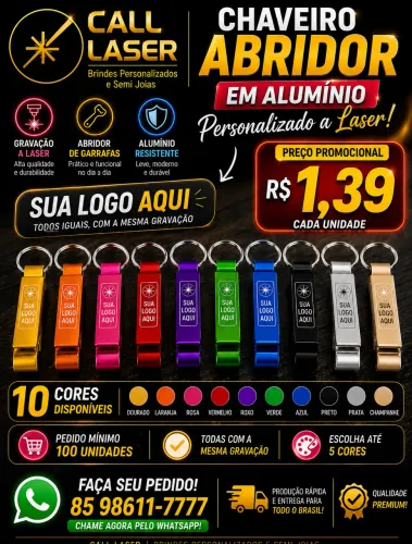 Chaveiro abridor personalizado
