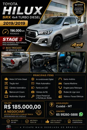 Toyota Hilux CD SRX 4X4 2.8 TDI 16V Diesel Aut. 2019