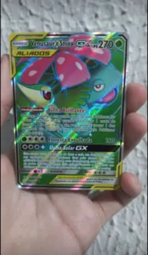 Carta VENUSAUR & SNIVY GX ALIADOS - Rainbow Full Art ?