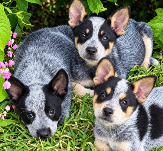 Filhotes de Blue Heeler e Red Heeler