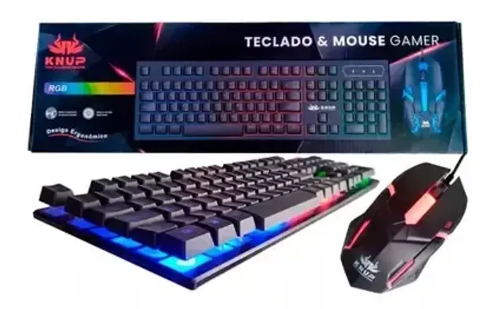 Kit Teclado E Mouse Gamer Knup