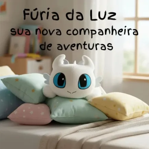 Boneco Pelúcia Dragão Banguela Fúria Da Luz - Como Treinar Seu Dragão - filme