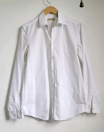 camisa burberry tailored branca Tam P/M