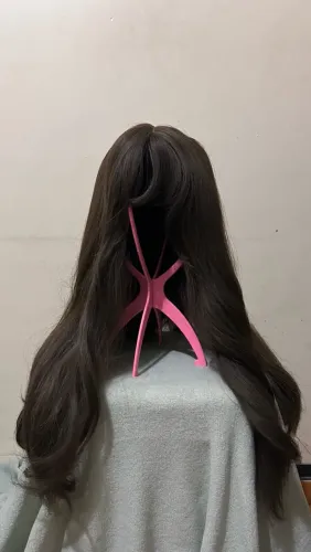 peruca marrom longa