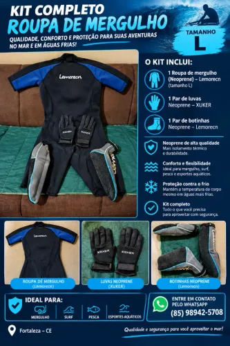 Kit Roupa de Mergulho Completo - Tamanho L
