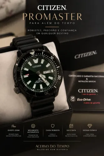 CITIZEN PROMASTER AUTOMATIC DIVER'S 200M - ALL BLACK - EDIÇÃO FUGU