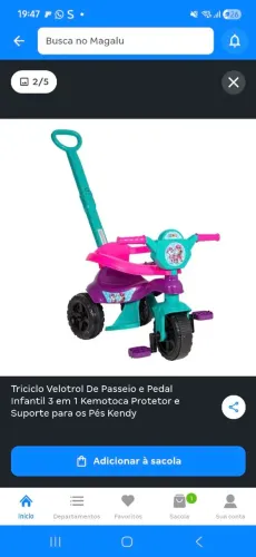 Biciletinha infantil (triciclo) 3 em 1 Menina