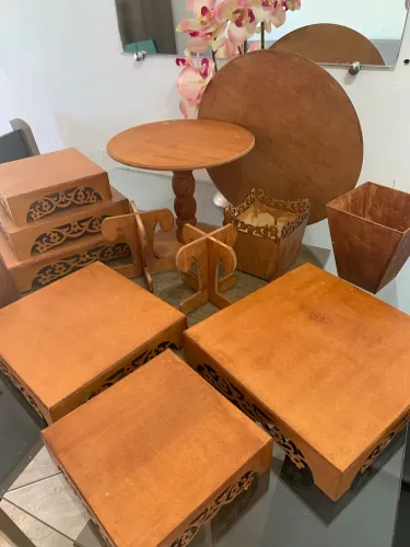 Kit bandejas Mdf para festa bairro J.k