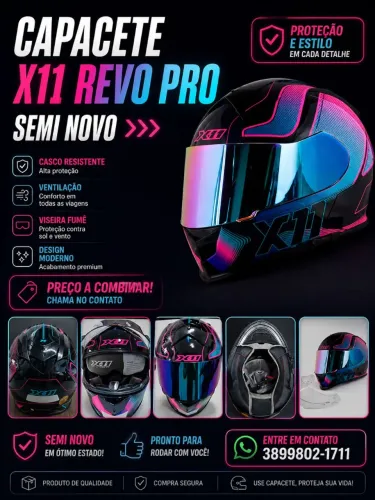 Capacete X-11 rave pro 