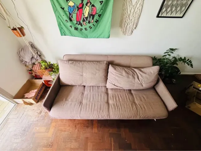 Sofá cama cinza 240 BRL retirada imediata