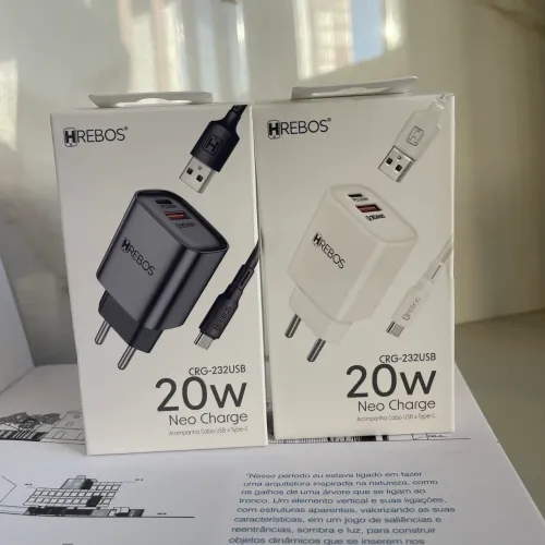 Carregador HREBOS original | Pronta entrega | ANDROID E IPHONE
